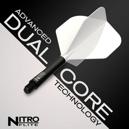 Nitro Flite Integrated Flight & Shaft - White & Black | Red Dragon