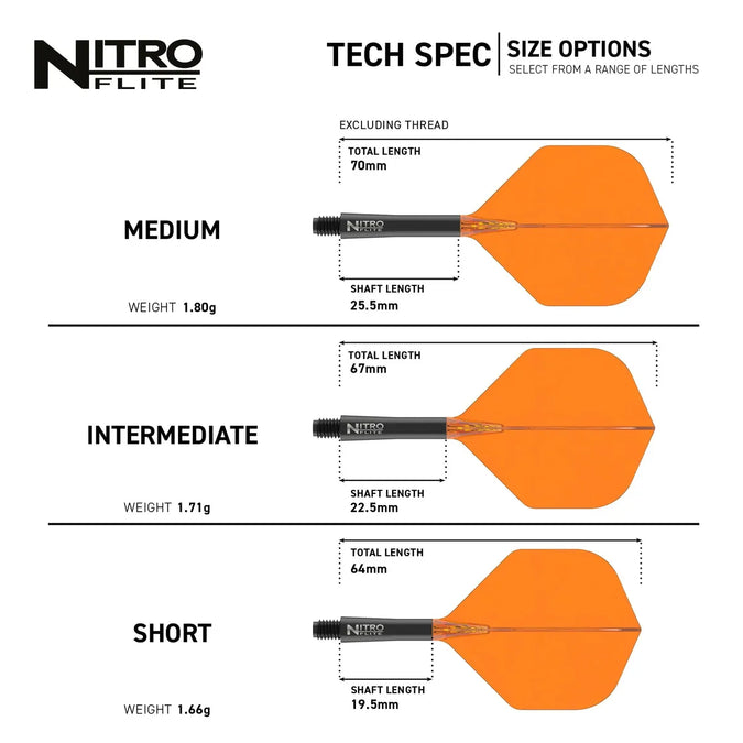 Nitro Flite Integrated Flight & Shaft Black & Orange | Red Dragon