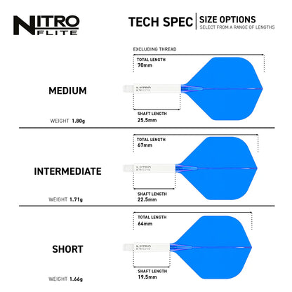 Nitro Flite Integrated Flight & Shaft - White & Blue | Red Dragon