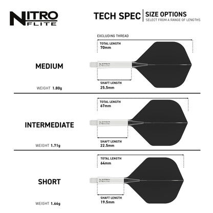 Nitro Flite Integrated Flight & Shaft - White & Black | Red Dragon