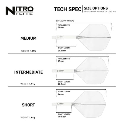Nitro Flite Integrated Flight & Shaft - White & Clear | Red Dragon