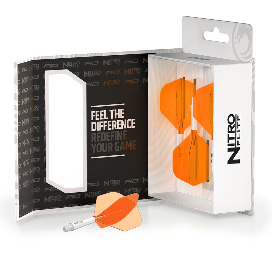 Nitro Flite Integrated Flight & Shaft White & Orange | Red Dragon