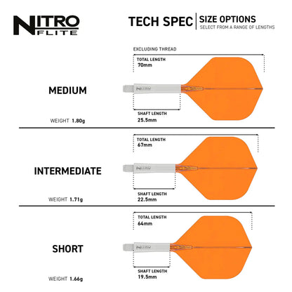 Nitro Flite Integrated Flight & Shaft White & Orange | Red Dragon