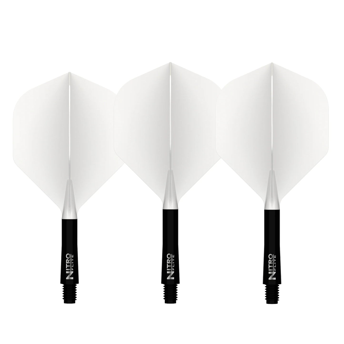 Nitro Flite Integrated Flight & Shaft - White & Black | Red Dragon