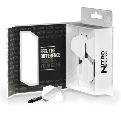Nitro Flite Integrated Flight & Shaft - White & Black | Red Dragon