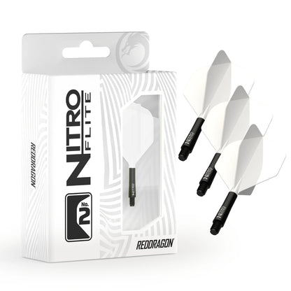 Nitro Flite Integrated Flight & Shaft - White & Black | Red Dragon