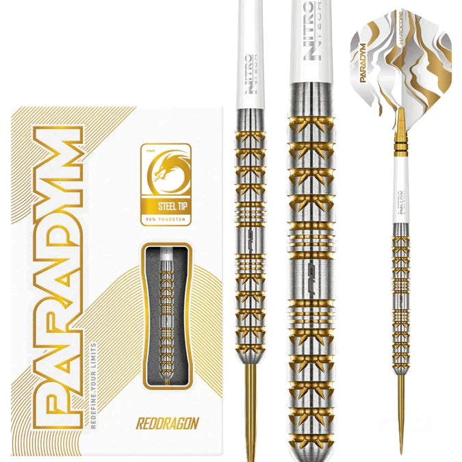 Paradym Gold Parallel Steel Tip Darts | Red Dragon