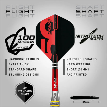 50th Anniversary Collection - Chunky Stumpy 7 Steel Tip Darts | Red Dragon