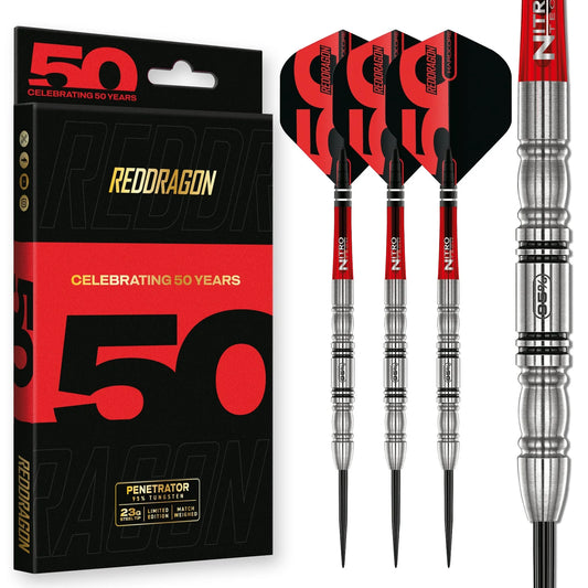 50th Anniversary Collection - Penetrator 4 Steel Tip Darts | Red Dragon