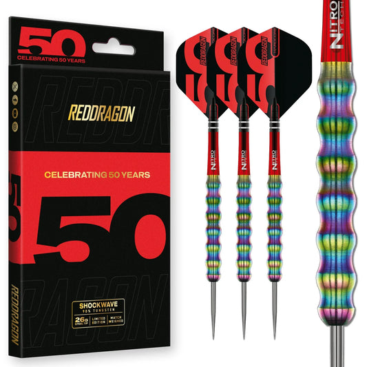 50th Anniversary Collection - Shockwave 1 Steel Tip Darts | Red Dragon