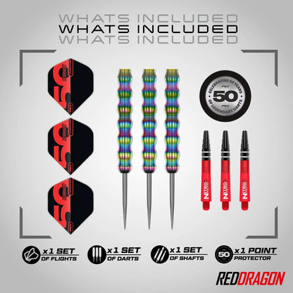 50th Anniversary Collection - Shockwave 1 Steel Tip Darts | Red Dragon