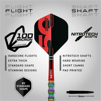 50th Anniversary Collection - Shockwave 1 Steel Tip Darts | Red Dragon