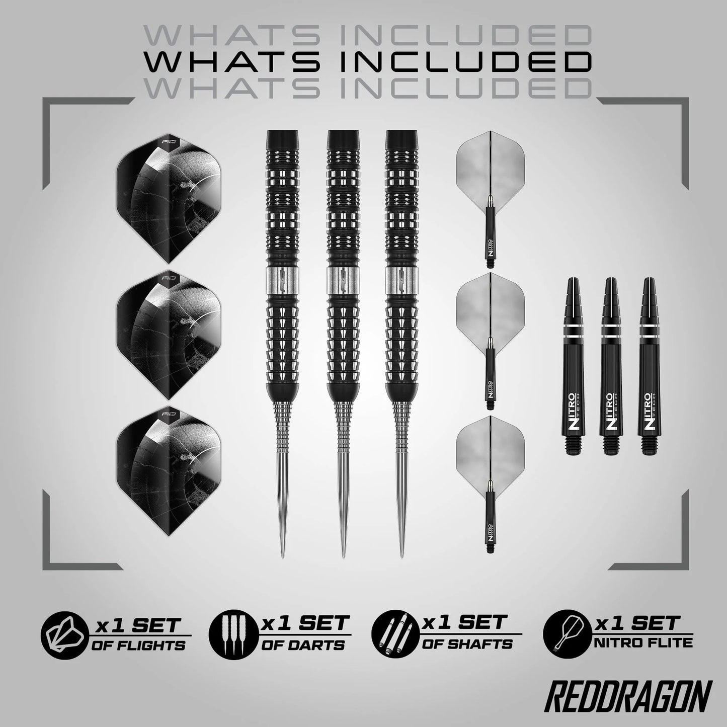 Recon Parallel Steel Tip Darts | Red Dragon