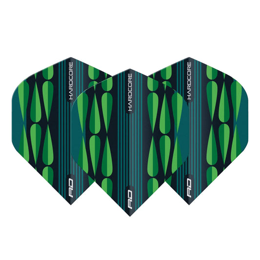 Green Teardrop Hardcore Radical Standard Dart Flights | Red Dragon
