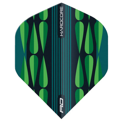 Green Teardrop Hardcore Radical Standard Dart Flights | Red Dragon