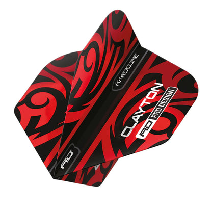 Jonny Clayton Red & Black Tribal Hardcore Dart Flights | Red Dragon