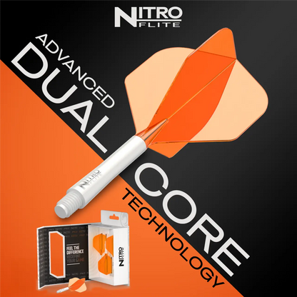 Nitro Flite Integrated Flight & Shaft White & Orange | Red Dragon