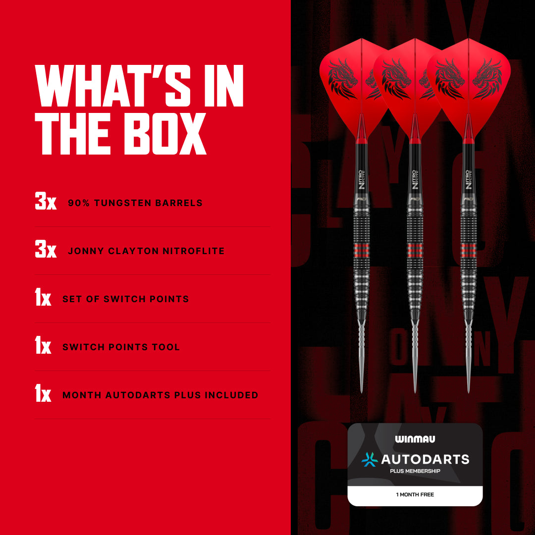 Jonny Clayton RD-PRO Switch Point Darts | Red Dragon