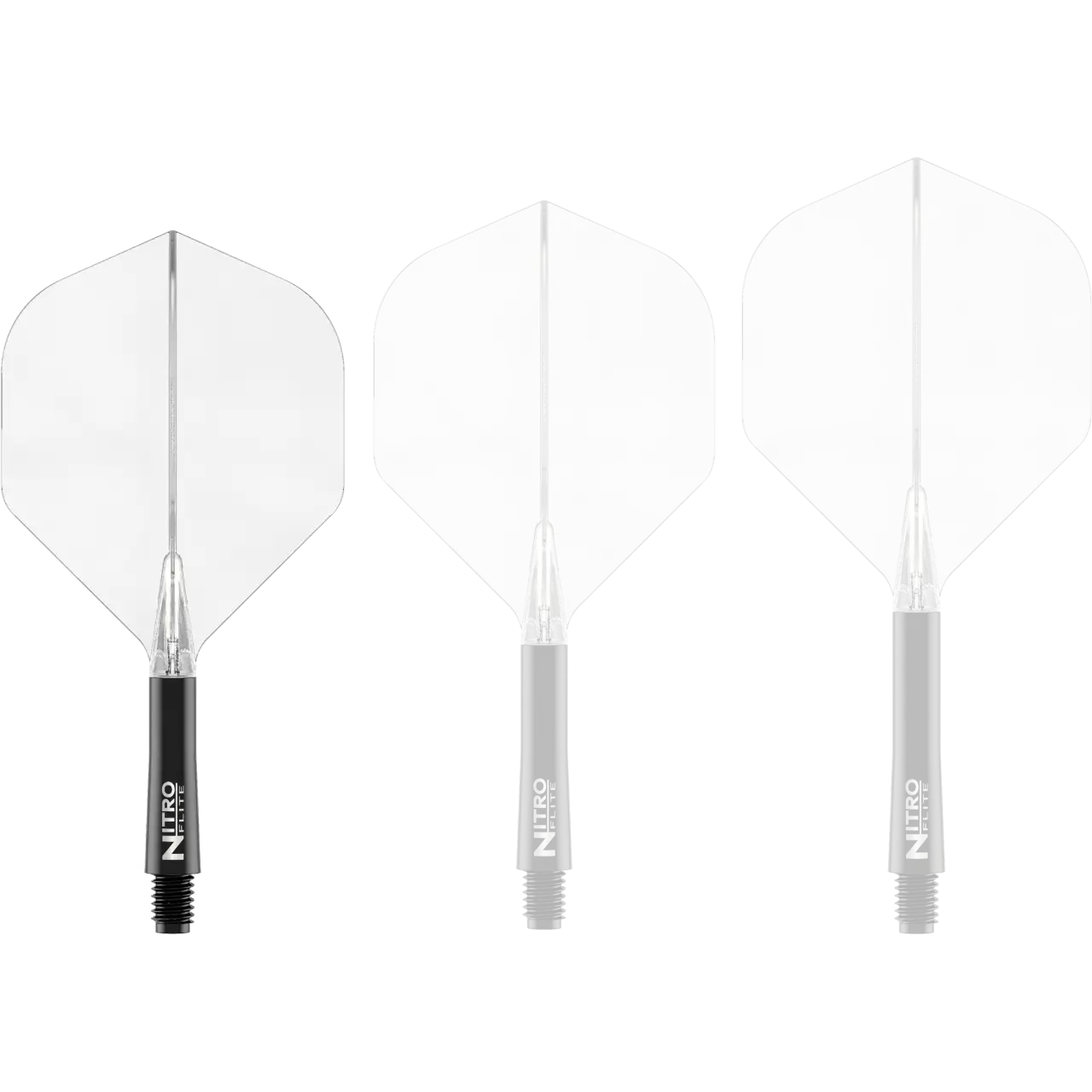Nitro Flite Integrated Flight & Shaft - Black & Clear | Red Dragon