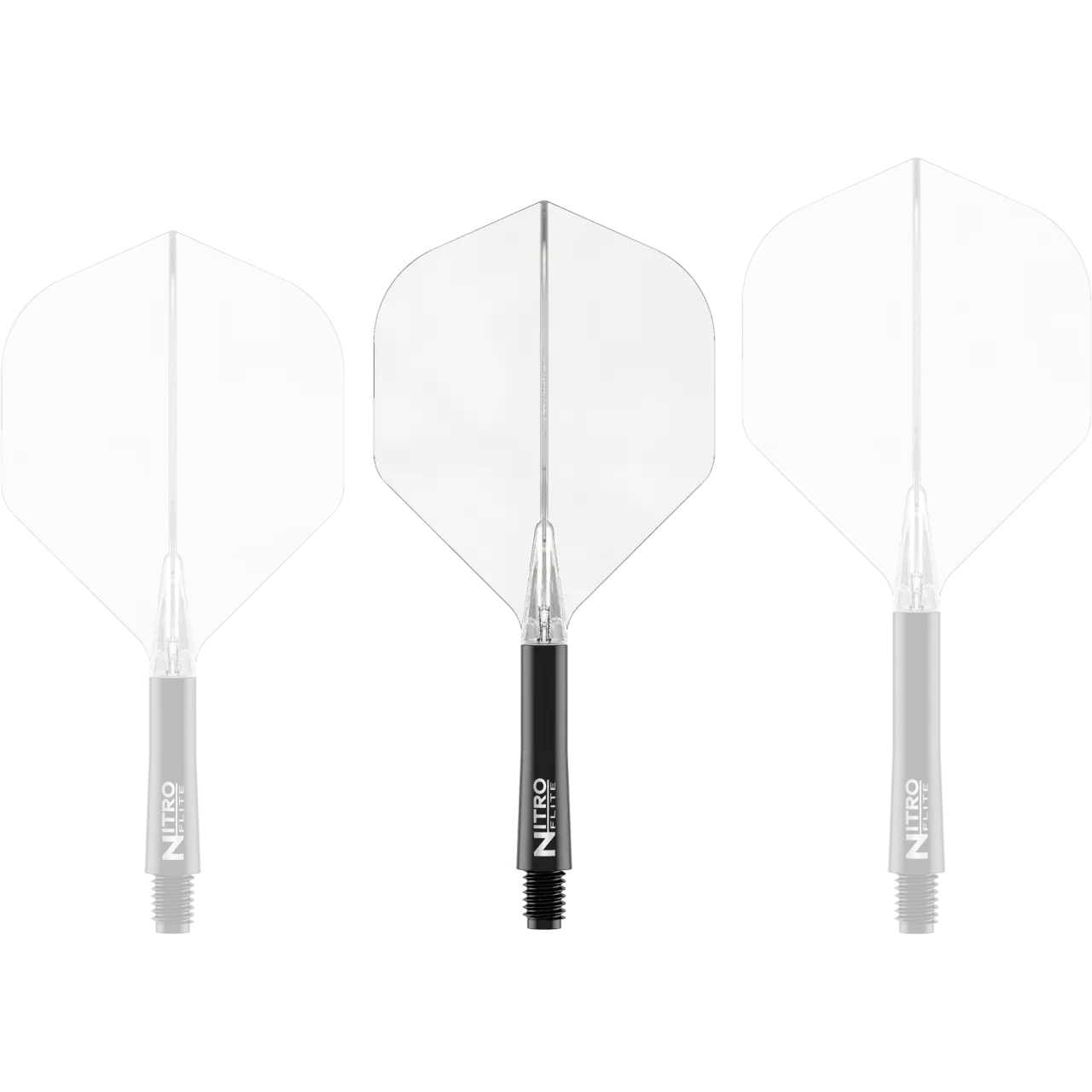 Nitro Flite Integrated Flight & Shaft - Black & Clear | Red Dragon