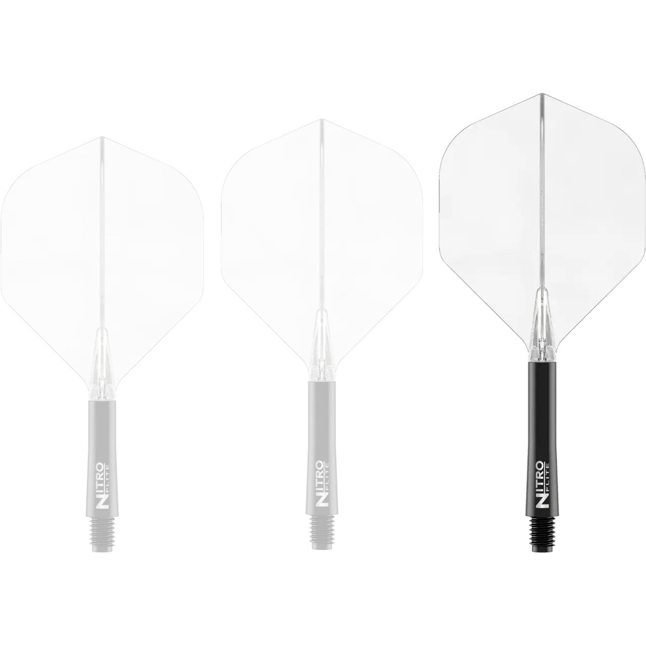 Nitro Flite Integrated Flight & Shaft - Black & Clear | Red Dragon