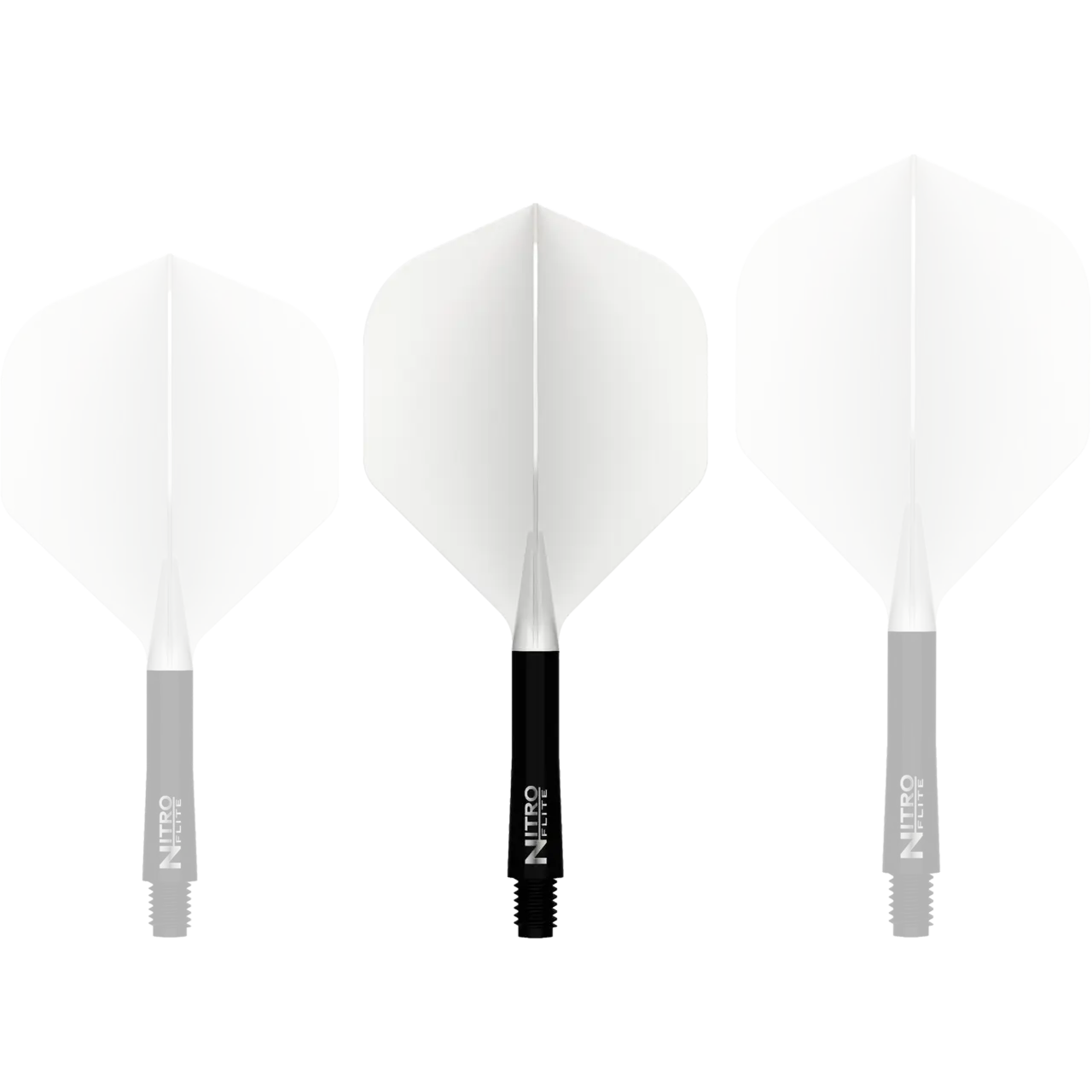 Nitro Flite Integrated Flight & Shaft - White & Black | Red Dragon