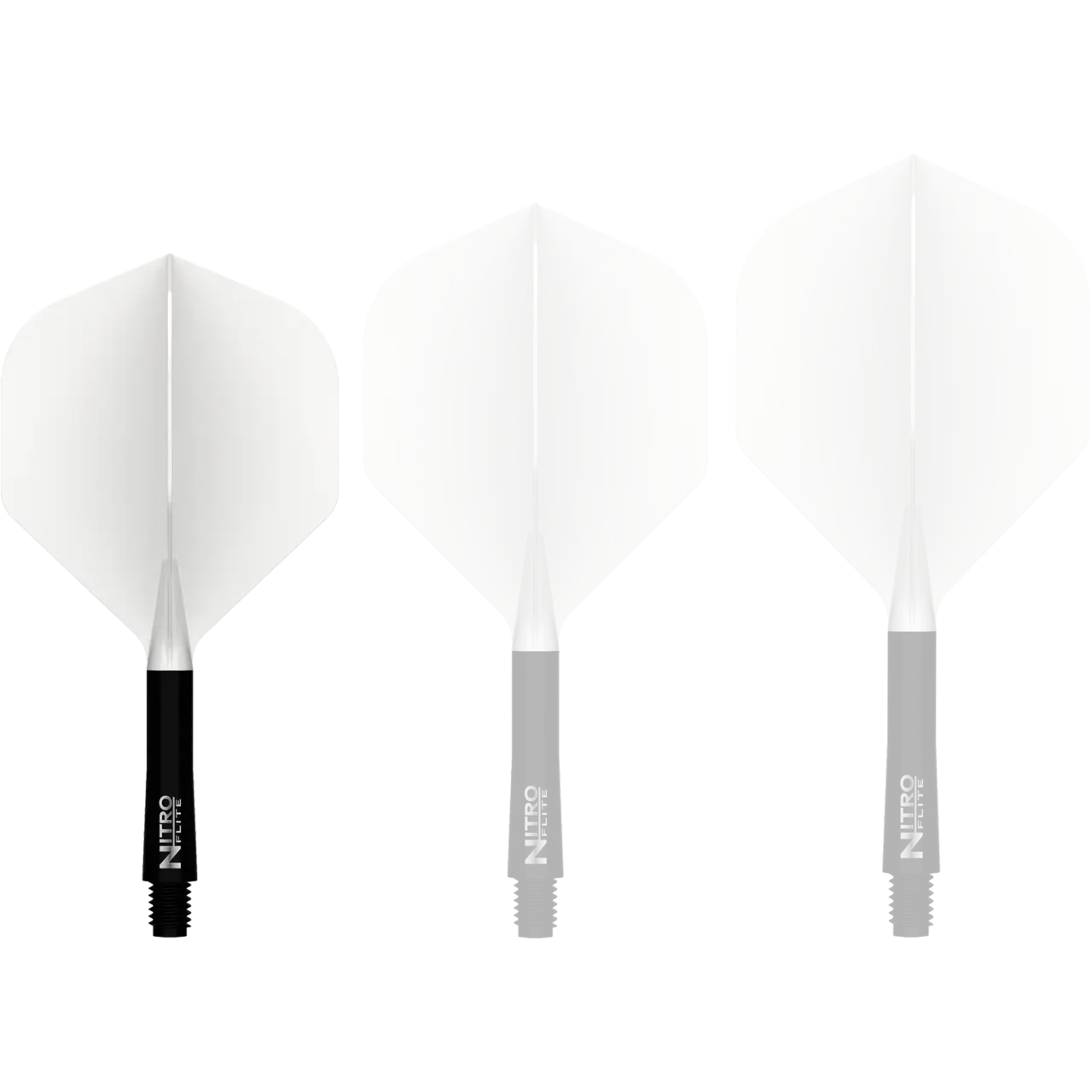 Nitro Flite Integrated Flight & Shaft - White & Black | Red Dragon