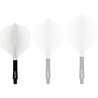 Nitro Flite Integrated Flight & Shaft - White & Black | Red Dragon
