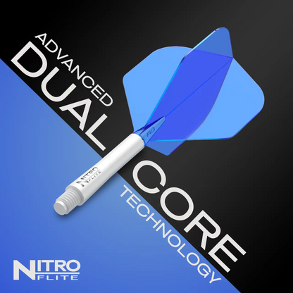 Nitro Flite Integrated Flight & Shaft - White & Blue | Red Dragon