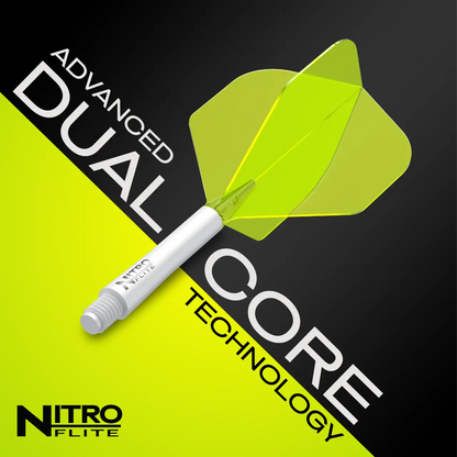 Nitro Flite Integrated Flight & Shaft - White & Yellow | Red Dragon