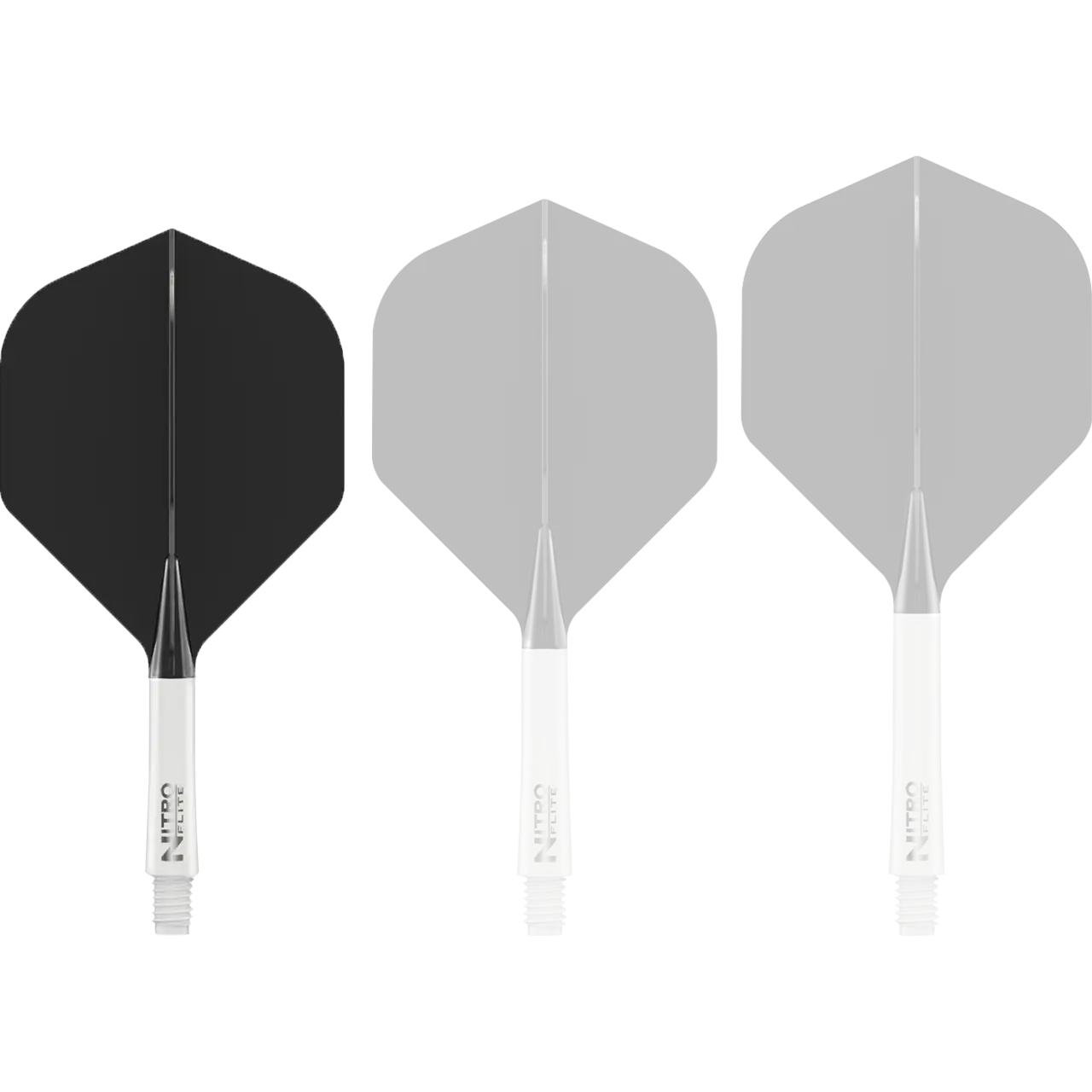 Nitro Flite Integrated Flight & Shaft - White & Black | Red Dragon