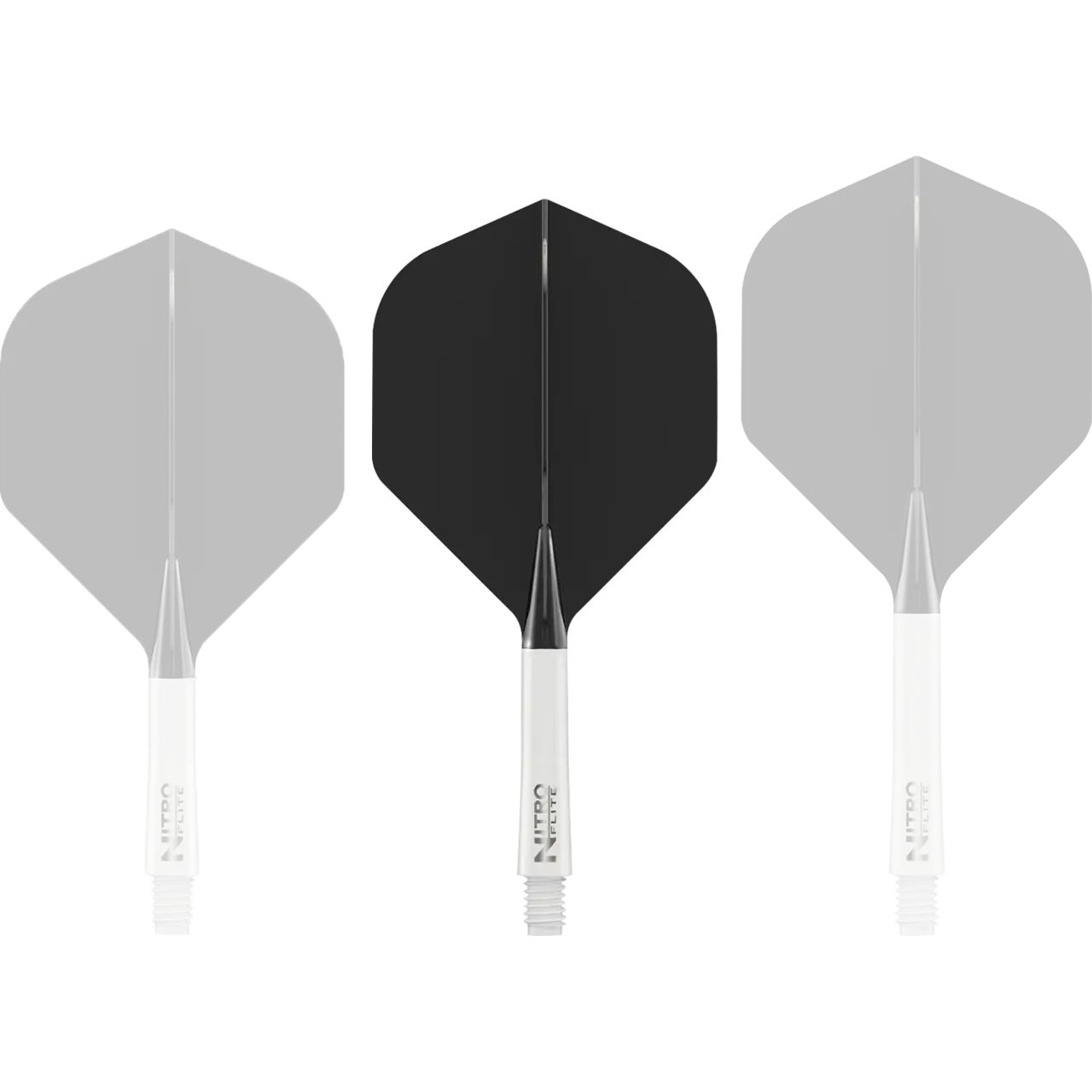 Nitro Flite Integrated Flight & Shaft - White & Black | Red Dragon