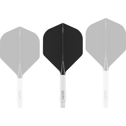 Nitro Flite Integrated Flight & Shaft - White & Black | Red Dragon