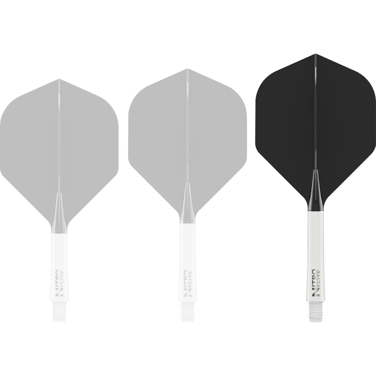 Nitro Flite Integrated Flight & Shaft - White & Black | Red Dragon