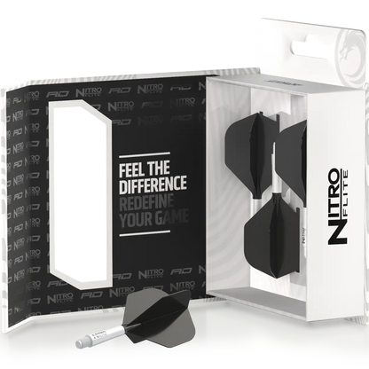 Nitro Flite Integrated Flight & Shaft - White & Black | Red Dragon