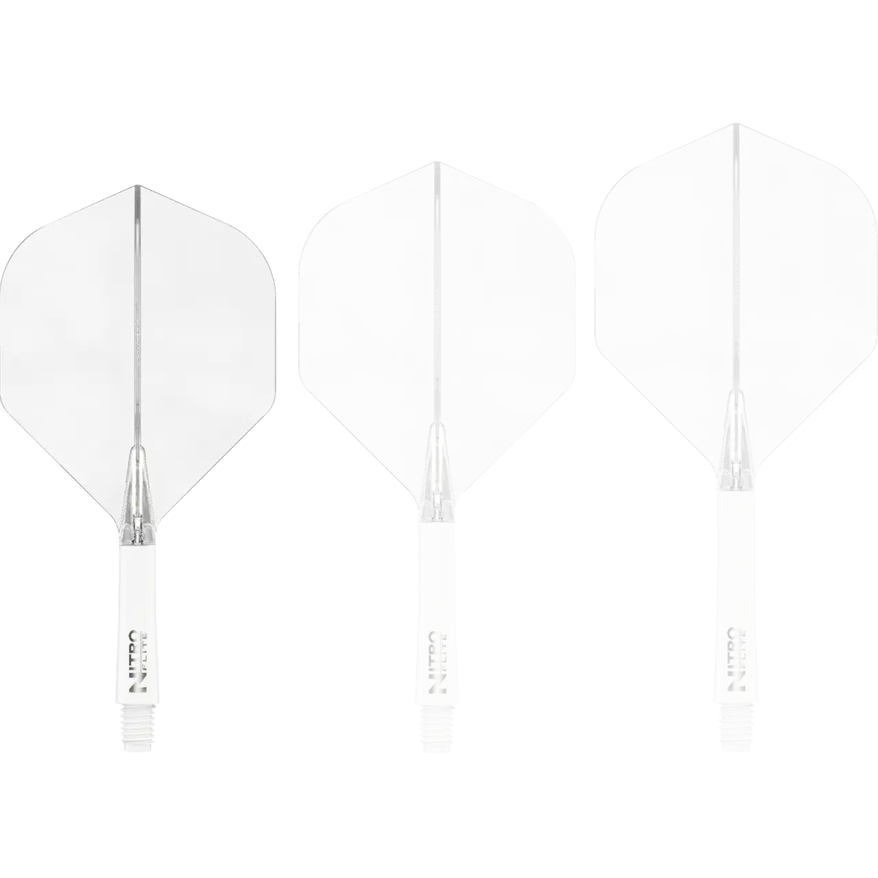 Nitro Flite Integrated Flight & Shaft - White & Clear | Red Dragon