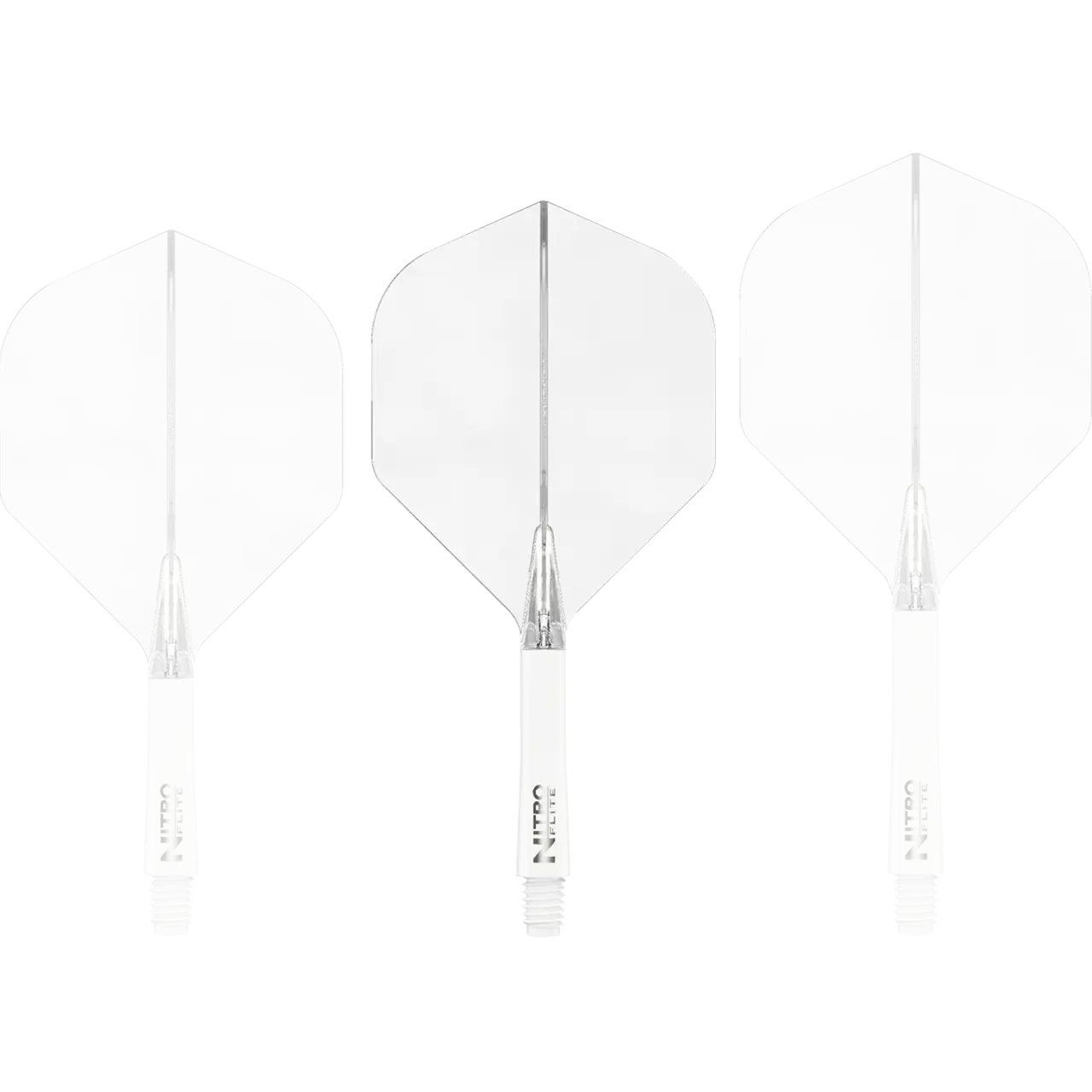 Nitro Flite Integrated Flight & Shaft - White & Clear | Red Dragon