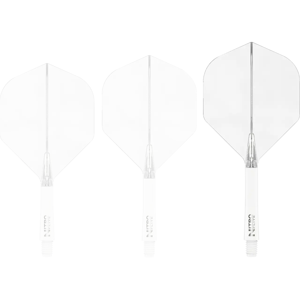 Nitro Flite Integrated Flight & Shaft - White & Clear | Red Dragon