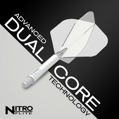 Nitro Flite Integrated Flight & Shaft - White & Clear | Red Dragon
