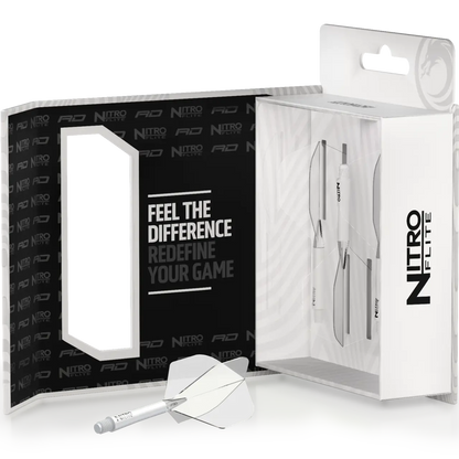 Nitro Flite Integrated Flight & Shaft - White & Clear | Red Dragon