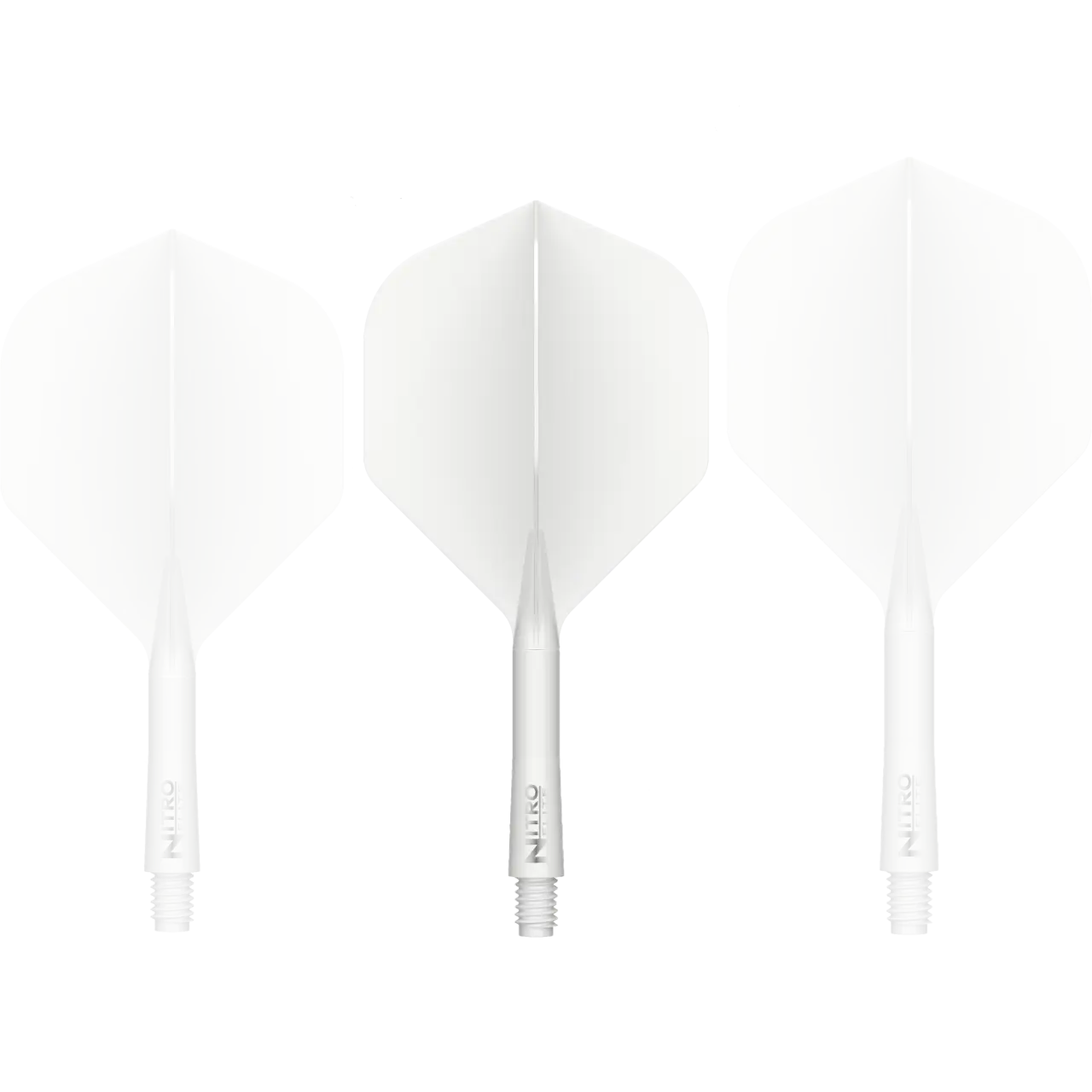Nitro Flite Integrated Flight & Shaft - White & White | Red Dragon