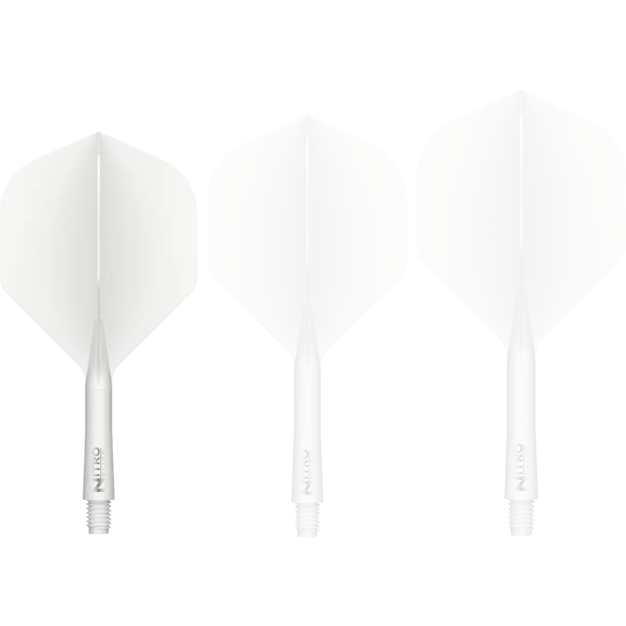 Nitro Flite Integrated Flight & Shaft - White & White | Red Dragon