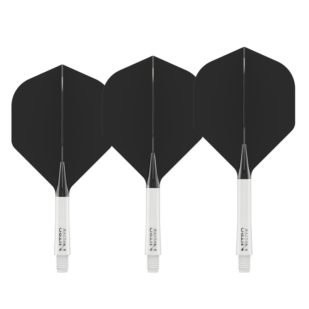Nitro Flite Integrated Flight & Shaft - White & Black | Red Dragon
