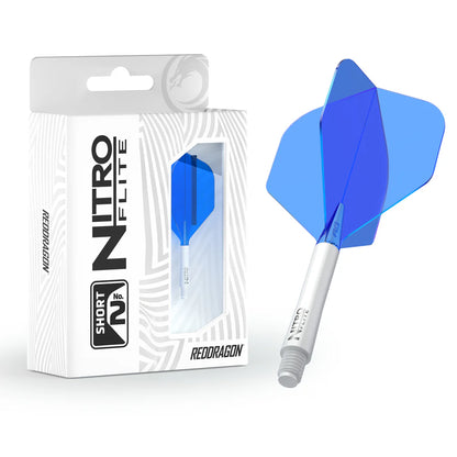 Nitro Flite Integrated Flight & Shaft - White & Blue | Red Dragon