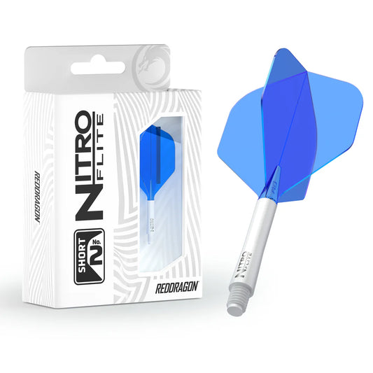 Nitro Flite Integrated Flight & Shaft - White & Blue | Red Dragon