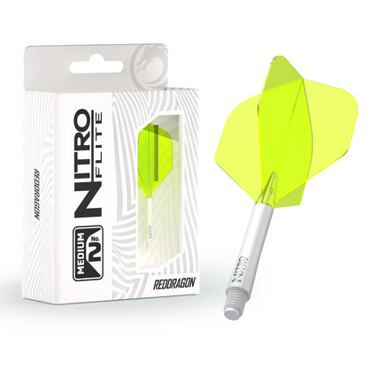 Nitro Flite Integrated Flight & Shaft - White & Yellow | Red Dragon