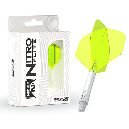 Nitro Flite Integrated Flight & Shaft - White & Yellow | Red Dragon