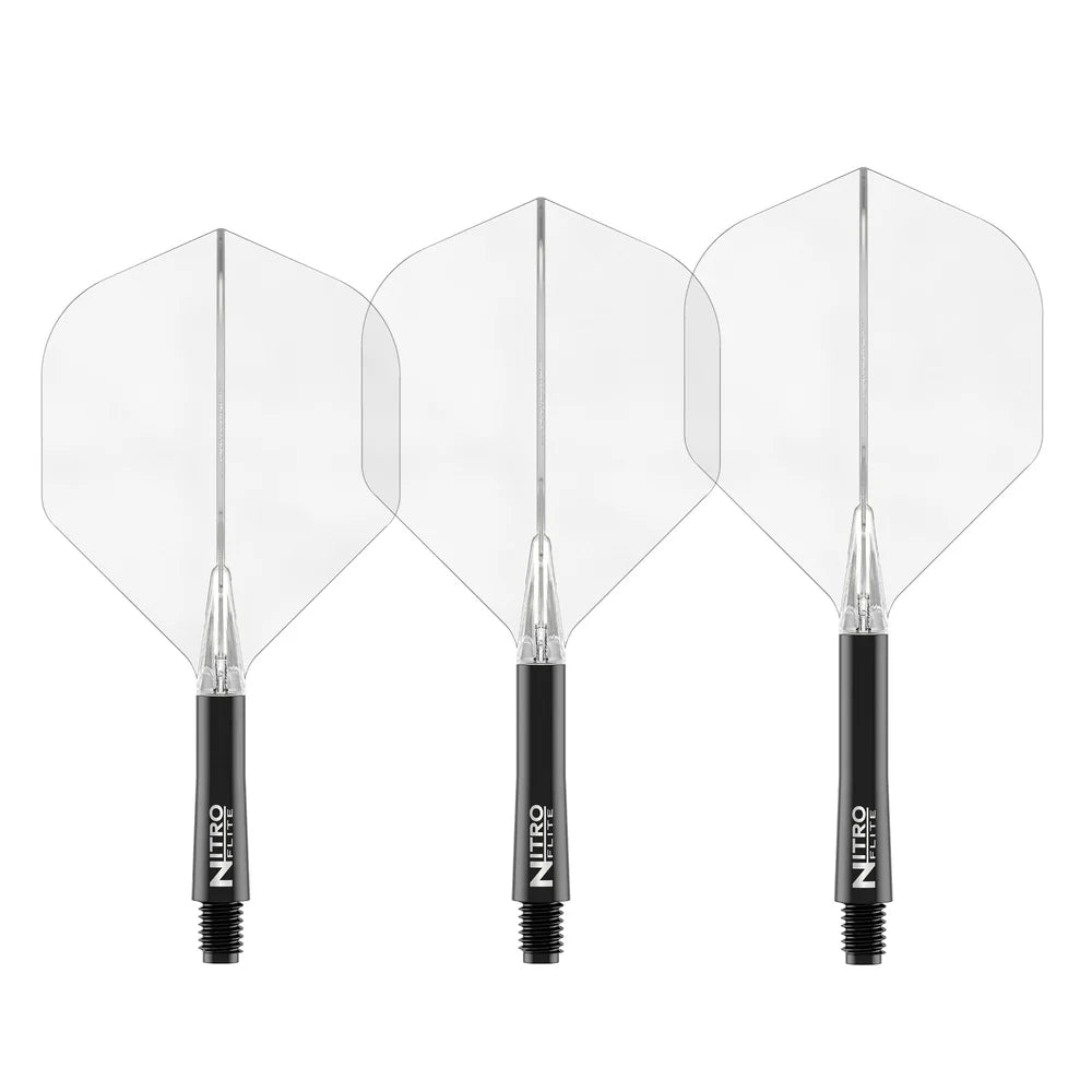 Nitro Flite Integrated Flight & Shaft - Black & Clear | Red Dragon