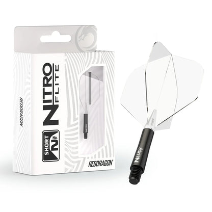 Nitro Flite Integrated Flight & Shaft - Black & Clear | Red Dragon