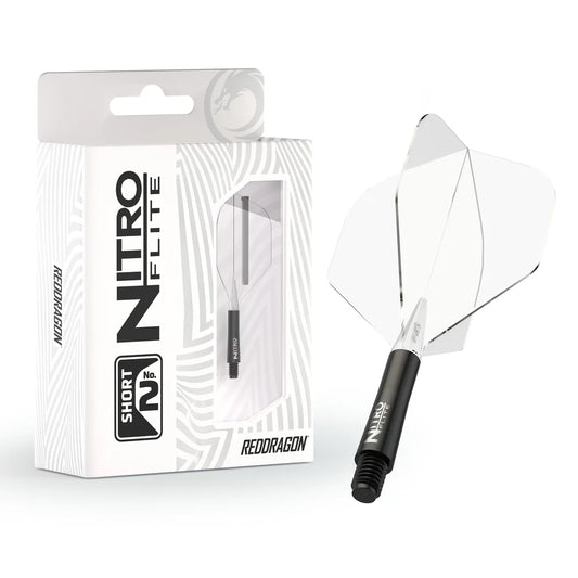 Nitro Flite Integrated Flight & Shaft - Black & Clear | Red Dragon